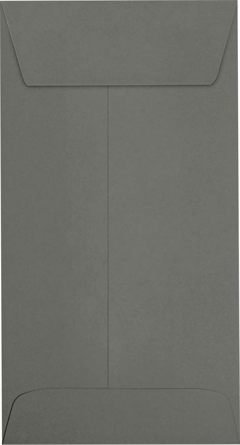 LUXPaper #7 Coin Envelopes | Peel & Press | 3 1/2" x 6 1/2" | Smoke Gray | 80lb. Text | 50 Qty