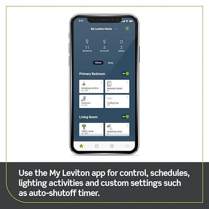 Leviton Decora Smart Outlet, Tamper-Resistant 15A, Wi-Fi 2nd Gen, Works with My Leviton, Alexa, Google Assistant, Apple Home/Siri & Wire-Free Companions for Switched Outlet, D215R-1RW, White