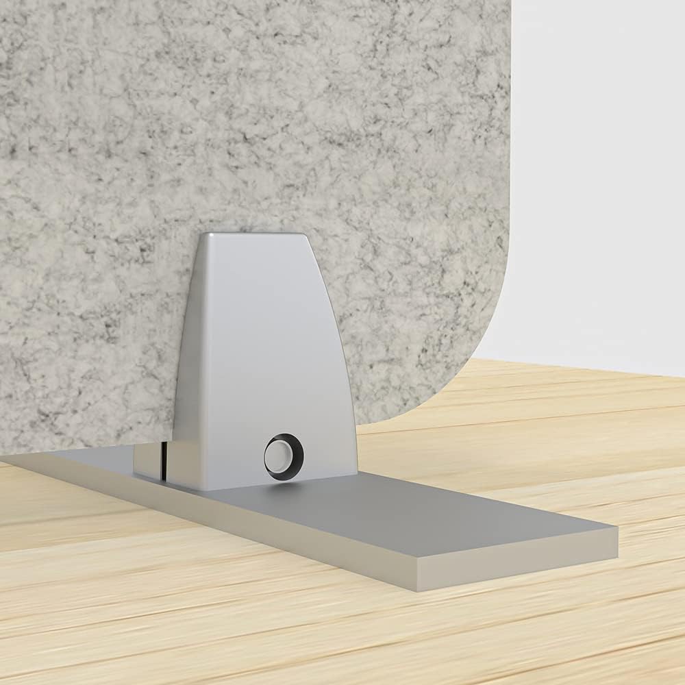 Freestanding Acoustic Desk Divider with Mount | Eco-Friendly Privacy Screen Panel | Noise Reducing Desk Partition | Tackboard Option & Easy to Install | Made from Recycled Plastic | Purple - 18" X 35"