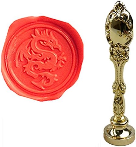 MNYR Luxury Dragon Sealing Wax Seal Stamp Vintage Custom Picture Logo Monogram Wedding Invitations Wax Sealing Stamp Gold Metal Peacock Handle Set