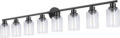 Guliaofo 8-Light Black Vanity Lights, Modern Bathroom Light Fixtures