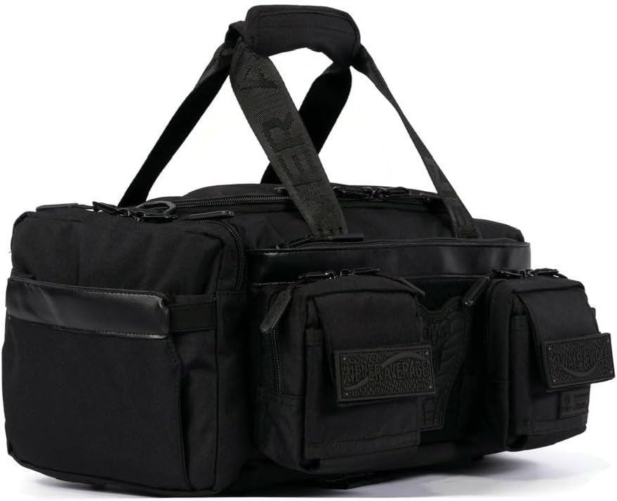 WOLFpak 20L Mini Duffle Bag for Gym & Travel | Waterproof Carry-On Weekender Bag with Shoe Compartment, Hard Bottom, and Tactical Molle System (Black Venom)