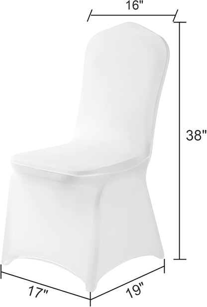 Chair Cover, 12PCS, Durable, Removable, Spandex & Polyester, Solid, White, Furniture Cover for Chair, Great Protection for Living Room, Wedding, Hotel, Restaurant