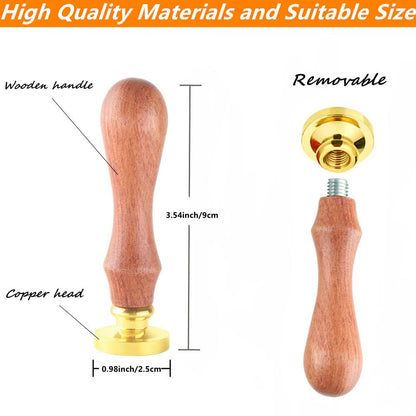 Animal Wax Seal Stamp with Removable Brass Head Wooden Handle - Butterfly Stamp for Envelope Sealing