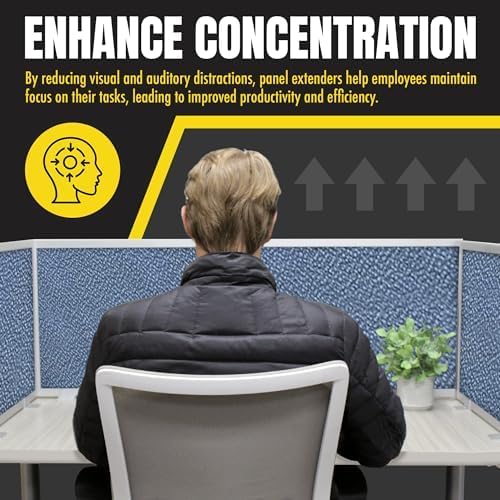 OBEX Acoustic Mounted Screen Privacy Panel Table Top Separator, Sound Blocking Desk Divider (Twilight, 18" X 36")