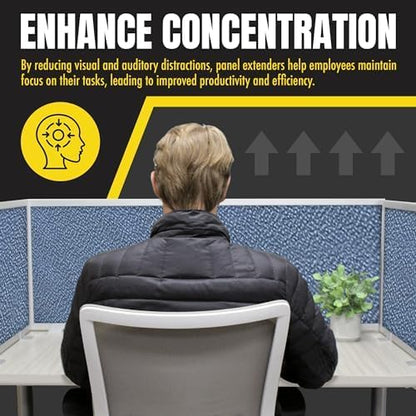 OBEX Acoustic Mounted Screen Privacy Panel Table Top Separator, Sound Blocking Desk Divider (Twilight, 18" X 36")