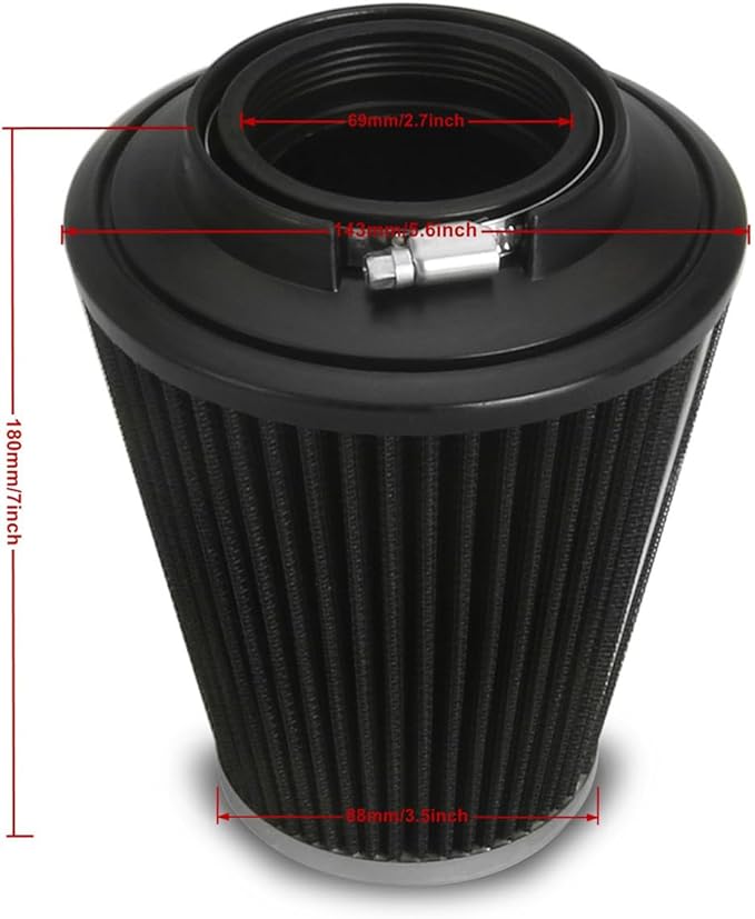 Big Sucker cone Air filter intake for harley air Cleaner Sportster Softail fatboy heritage dyna touring street road king Glide (Nake - BLACK, TypeB: Touring 01-07, Softail Dyna 99-15)
