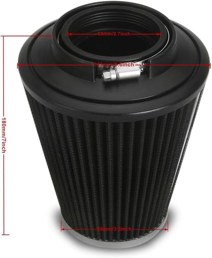 Big Sucker cone Air filter intake for harley air Cleaner Sportster Softail fatboy heritage dyna touring street road king Glide (Nake - BLACK, TypeB: Touring 01-07, Softail Dyna 99-15)