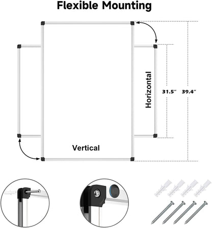 XBoard Magnetic Whiteboard 40 x 30 Inch, Dry Erase White Board for Wall with Marker Tray 3' x 2.5' | Aluminum Frame Message Presentation Board for Home School & Office