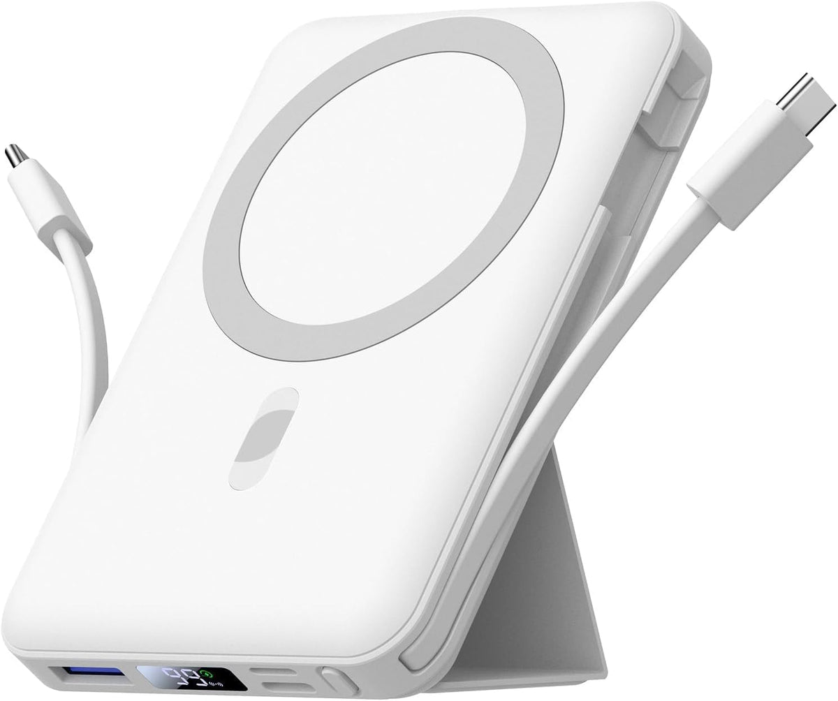 Azmuth for Magsafe Battery Pack, 10000mAh Magnetic Power Bank 22.5W PD Fast Charging with LED Display Wireless Portable Charger for Magsafe with Stand for iPhone 17/16/15/14/13/12/Pro/Pro Max