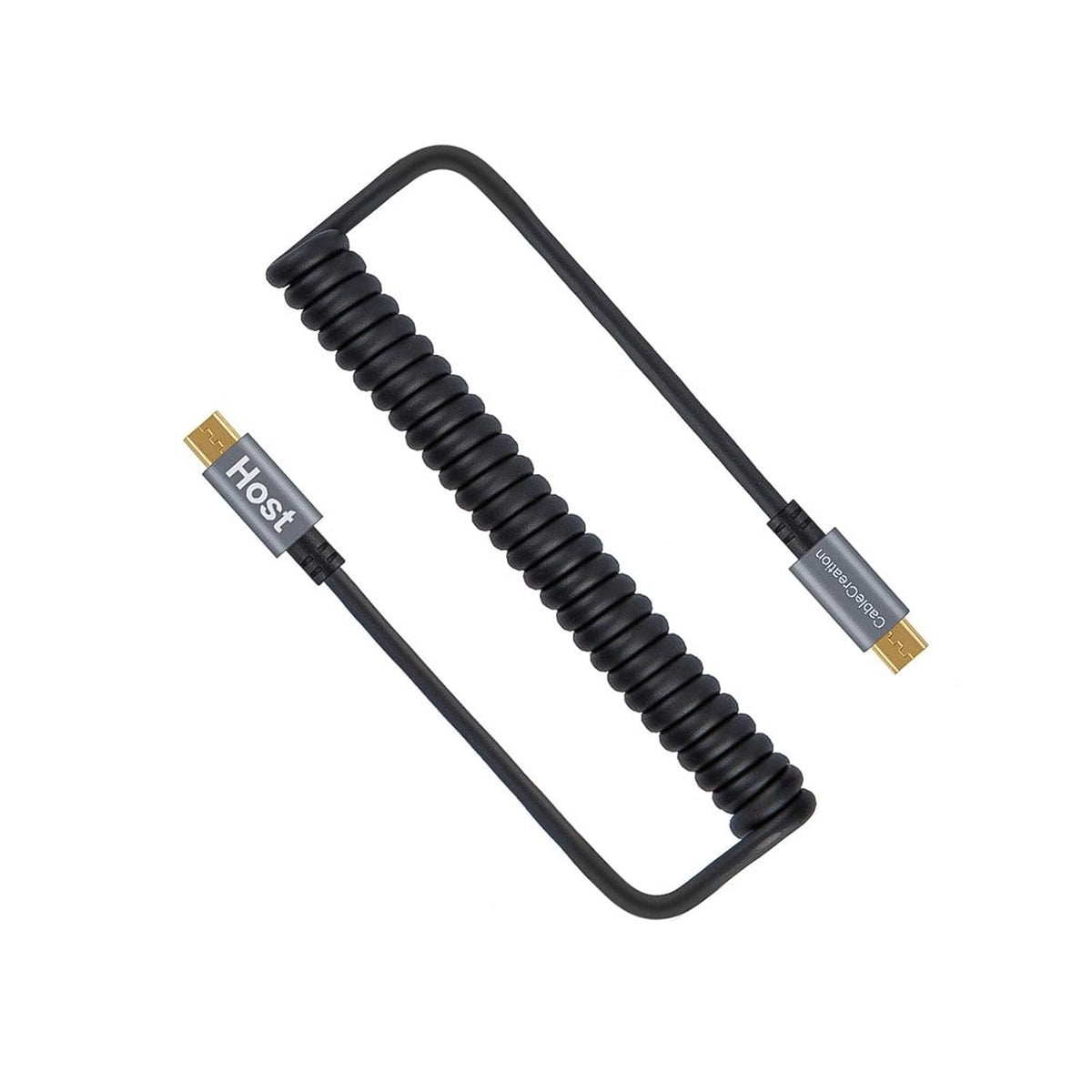 CableCreation Micro USB to Micro USB Coiled Cable 0.56ft to 4ft, Coiled Micro OTG Cable with Gold Plated Connector Aluminium Shell Works for Raspberry Pi Zero, Smart Phones, DJI Remote, Black