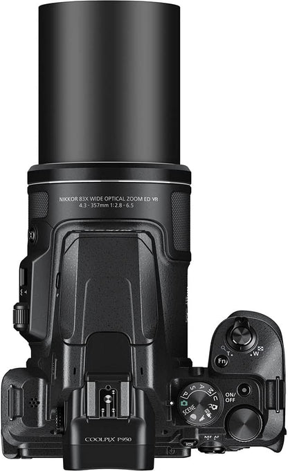 Nikon COOLPIX P950 Digital Camera - Bundle - (26532) + Color Multicoated 6pcs Filter Set + 2X EN-EL20 Battery + 2X SanDisk?Extreme PRO 64GB Card + Large Case + 12 Inch Flexible Tripod + More