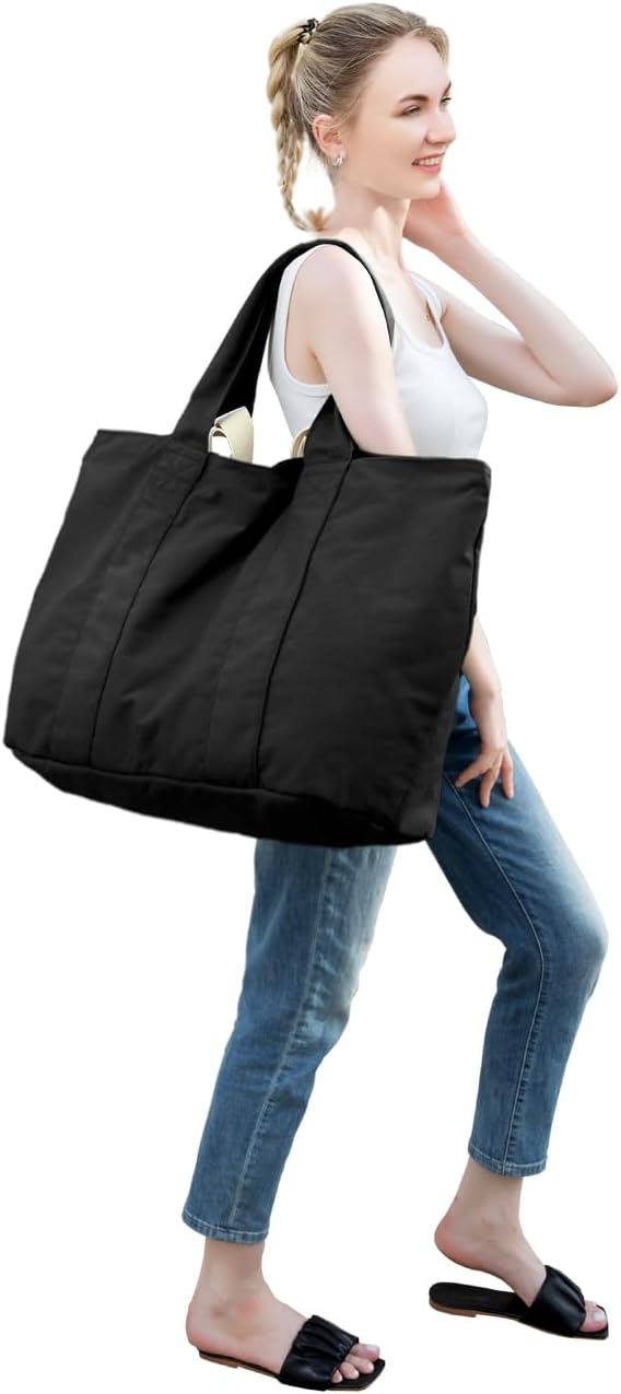 22'' 50L Large Canvas Bag, Extra Large Tote Bag for Women, Overnight Bags for Travel
