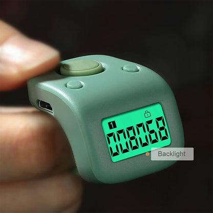 Rechargeable Silent Finger Counter 6 Channels Digital Tasbih Tally Clicker with LED for Prayer Knitting Sports Gift