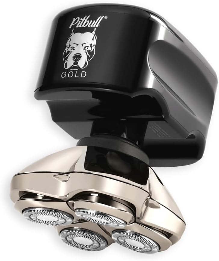 Skull Shaver Pitbull Gold PRO Head & Face Shaver - Premium Cordless Electric Shaver - for Wet & Dry Shaving - Features LED Battery Display - Comes with Travel Pouch