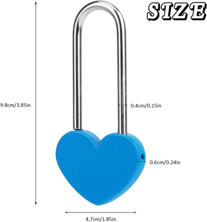 Love Lock Heart Padlock, Blue Single Heart Wish Lock for Lovers Wedding, Valentines, Anniversary, Travel, Valentines Day(No Key)