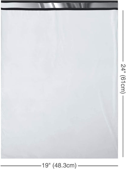 Fuxury 1000 Pack Poly Mailers 19x24 Inch, Bulk Shipping Bags for Clothing, Strong Adhesive Shipping Envelopes for Small Business Suppliers,Waterproof Mailers Poly Bags Mailing Envelopes White