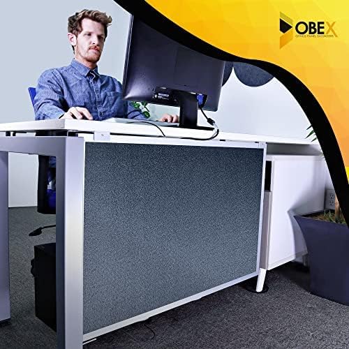 OBEX Acoustic Table Mounted Modesty Desk Privacy & Sound Absorbing Panel for Office Cubicles, 24" x 48", Graphite