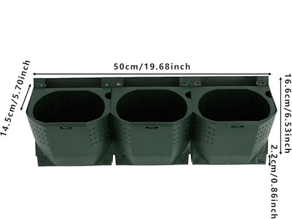 36 Pockets Vertical Wall Planter, Wall Mounted Flower Pot Holder with 180LB Capacity,10.56 oz Self Watering Pots & 36 Non-Woven Bags for Indoor Outdoor Herbs,Flowers,Strawberries (Army Green)