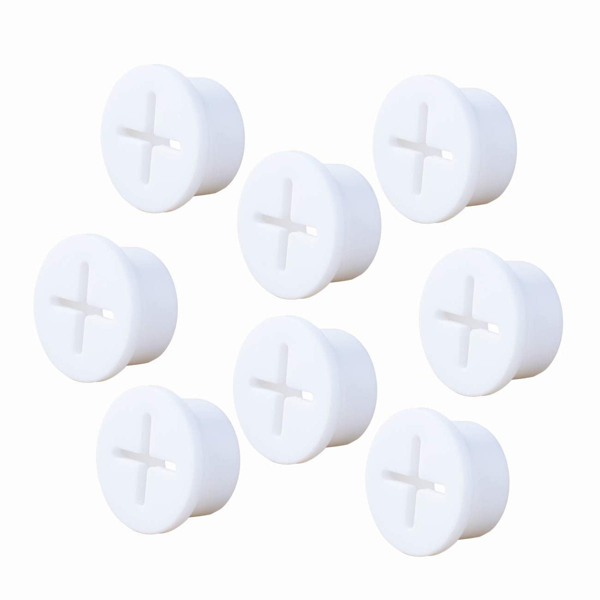 8 Pack Cable Cord Grommet 3/4 Inch Flexible Wire Rubber Grommets for Desk and Other Furniture Wall Hole Cover Cable Management Wire Organizer Cable Pass Through, White Color