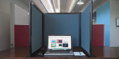 Versare Folding Tabletop Display | 3-Panel Partition | Lightweight Portable Workspace Divider | Ocean 78" x 24"