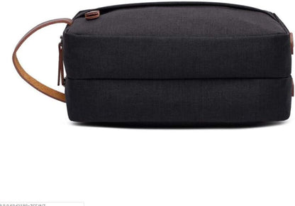 Tumecos Men’s Toiletry Bag Leather Waxed Canvas Shaving Dopp Kit Travel Accessories Organizer Bag