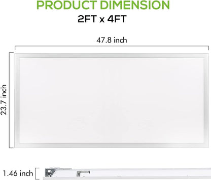 hykolity 2x4 FT LED Flat Panel Troffer Light, CCT Selectable 4000K-5000K-6500K