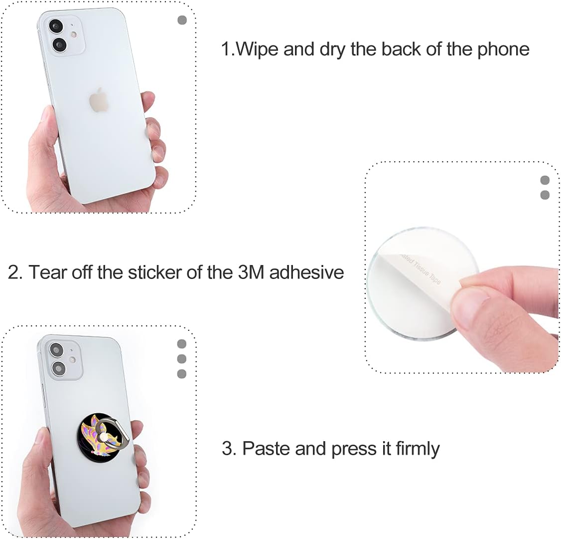 Bonoma Phone Ring Holder, 3 Pack Universal Finger Ring Stand Grip Kickstand Ring for All Smartphones (Butterfly B)