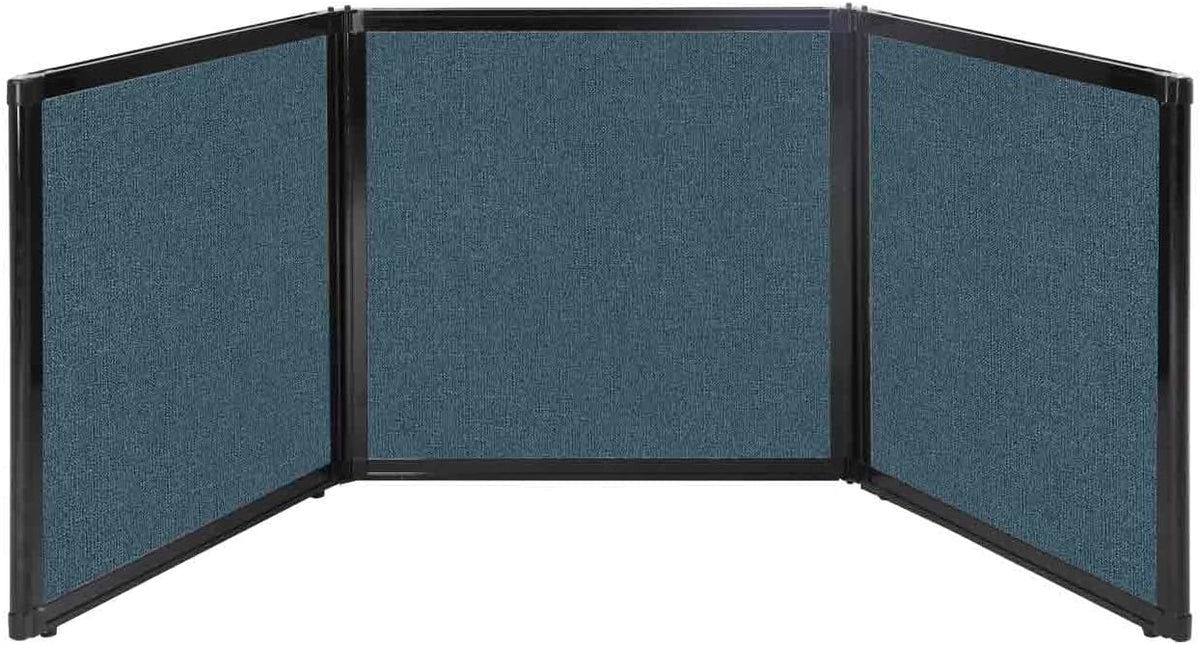 Versare Folding Tabletop Display | 3-Panel Partition | Lightweight Portable Workspace Divider | Caribbean 78" x 24"