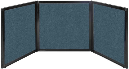 Versare Folding Tabletop Display | 3-Panel Partition | Lightweight Portable Workspace Divider | Caribbean 78" x 24"