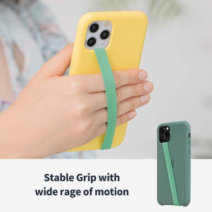 Sinjimoru Stretchable Silicone Phone Strap, Flexible and Elastic Grip Holder for iPhone & Android, Secure Phone Loops Finger Grip with Wireless Charging Support Sinji Loop Pink