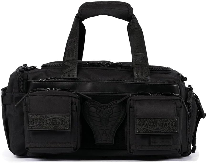 WOLFpak 20L Mini Duffle Bag for Gym & Travel | Waterproof Carry-On Weekender Bag with Shoe Compartment, Hard Bottom, and Tactical Molle System (Black Venom)
