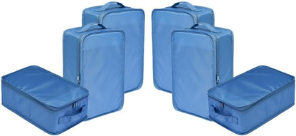 Travel Shoe Bags, Foldable Waterproof Shoe Pouches Organizer-Double Layer (6 Seablue Shoe Bags)
