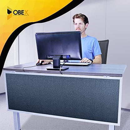 OBEX Acoustic Table Mounted Modesty Desk Privacy & Sound Absorbing Panel for Office Cubicles, 24" x 48", Graphite