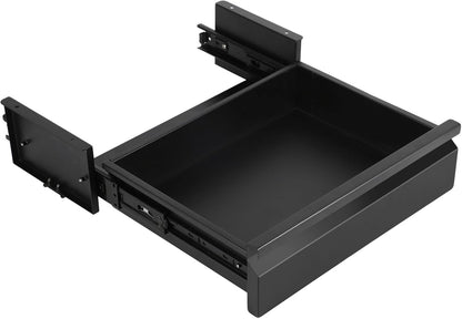 Under Desk Drawer 15.7" x 11.8" x 4.3", Under Desk Pull Out Drawer 4.3” & 7.5” Optional Bracket Height, Storage Organizer for Workbench with Drawers