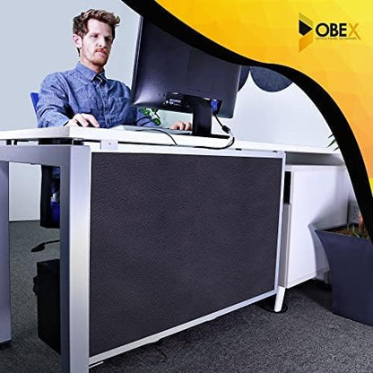 OBEX Acoustic Table Mounted Modesty Desk Privacy & Sound Absorbing Panel for Office Cubicles, 24" x 60", Slate