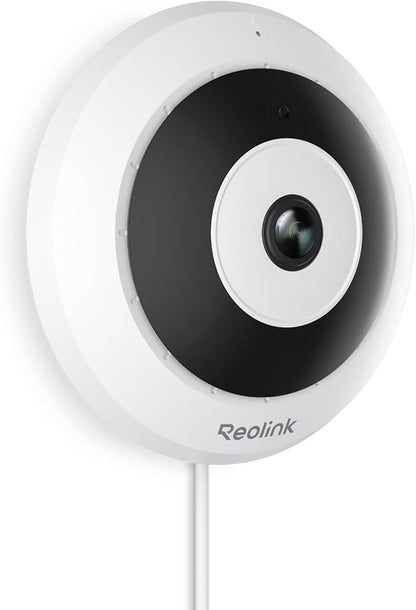 REOLINK 6MP PoE IP Fisheye Camera with 360° View, Surveillance for Home/Office Security, Smart Human Detection, Two Way Talk, Ceiling/Wall/Desk Mount, Multiple Panoramic Display Views, FE-P(White)
