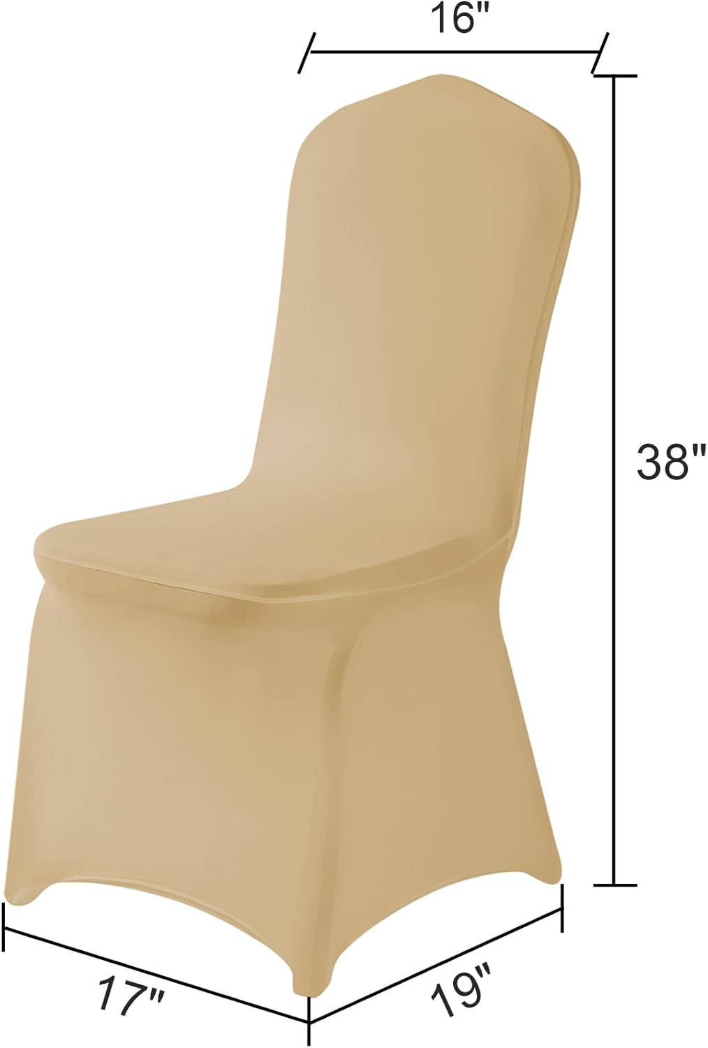 Spandex Chair Cover,12PCS,Chair Covers,Living Room Chair Covers,Removable Chair Cover Washable Protector Stretch Chair Cover for Party, Banquet,Wedding Event,Hotel(Champagne)