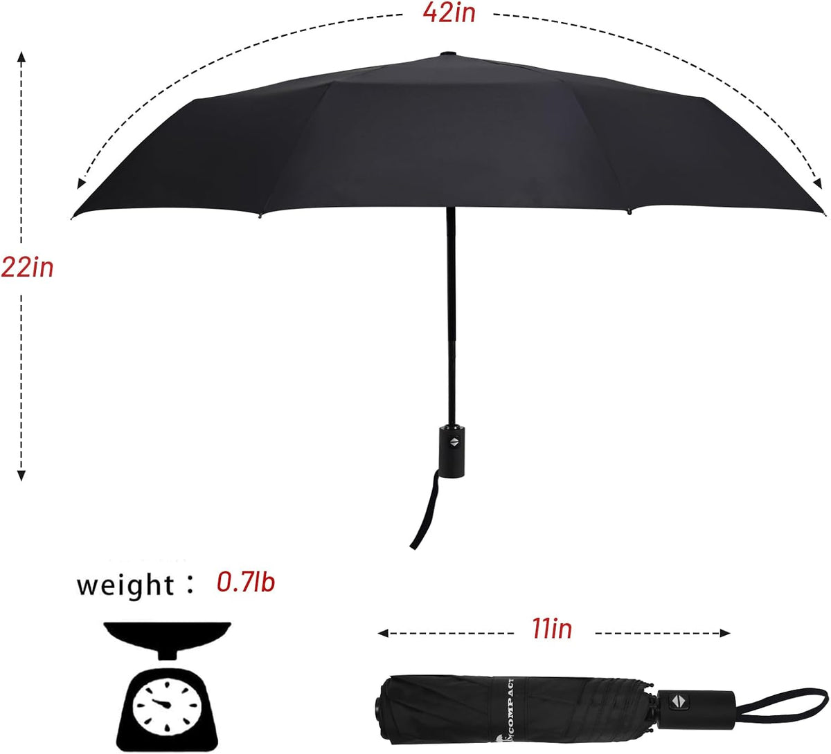 SY COMPACT Umbrella Automatic Travel Waterproof Light Folding Umbrellas Easy Carry for Women and Men