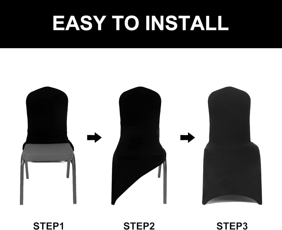 Spandex Chair Covers, 12PCS, Removable Washable Protector Stretch Covers for Living Room, Party, Banquet, Wedding, Hotel (Purple)