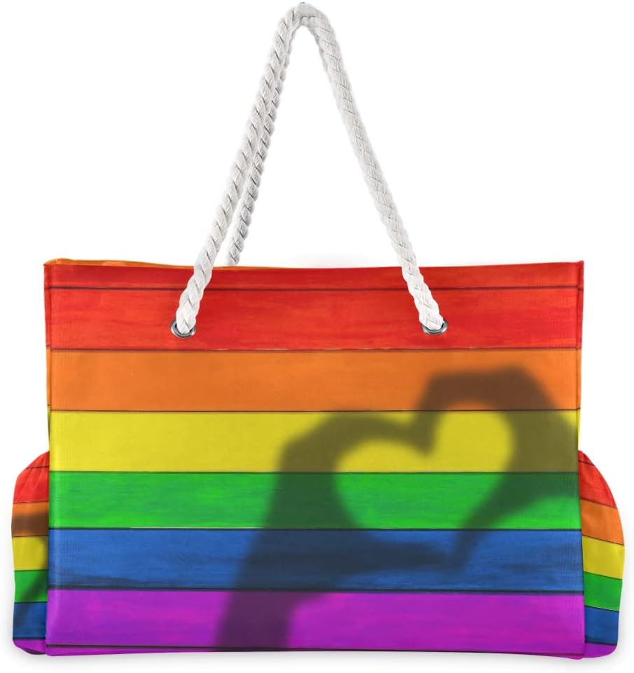 senya Large Beach Shoulder Bags Canvas Tote Water Resistant for Gym Travel Daily