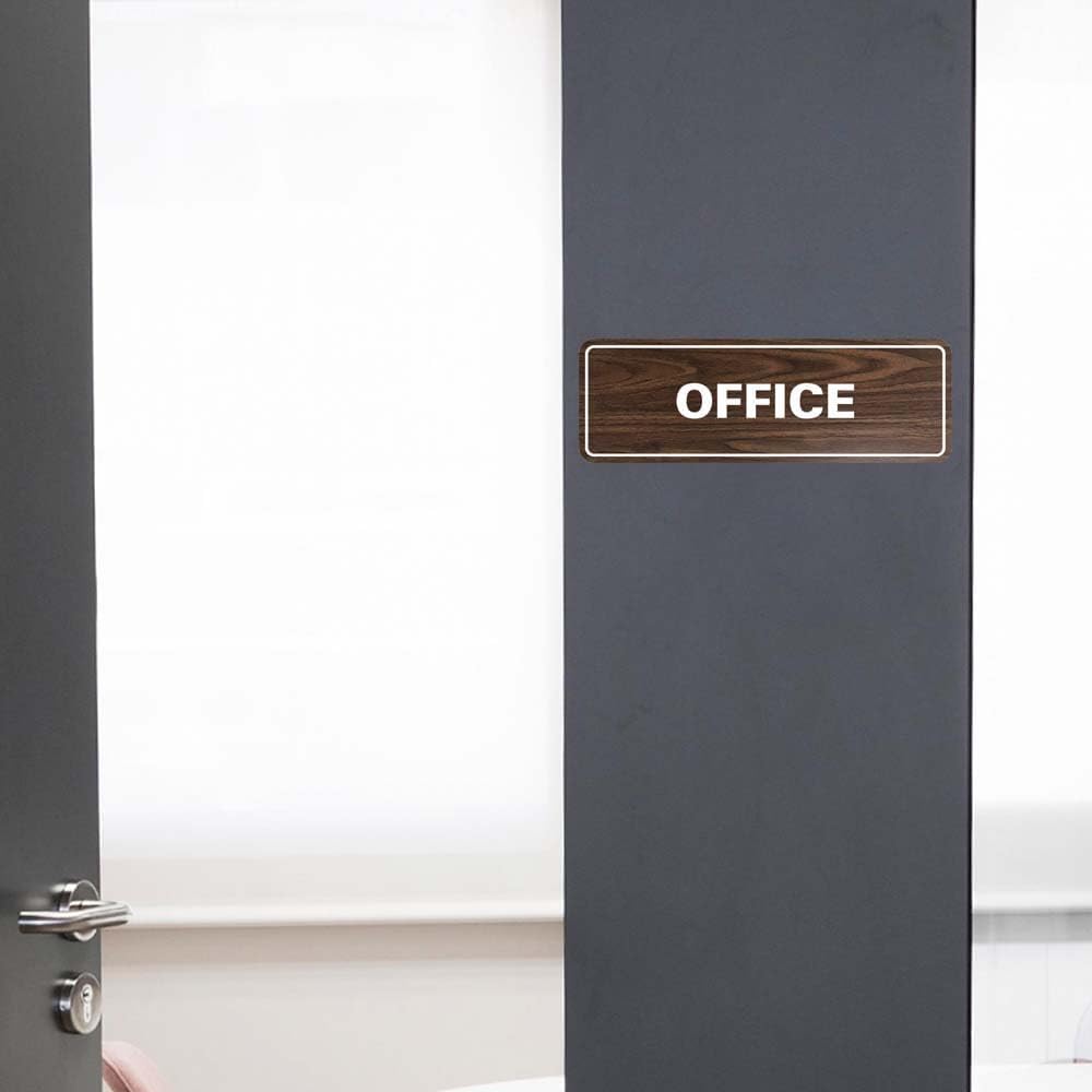 Signs ByLITA Standard Office Sign - Professional Business Signage - Easy to Install (Black Gold) - Large 10 Pack
