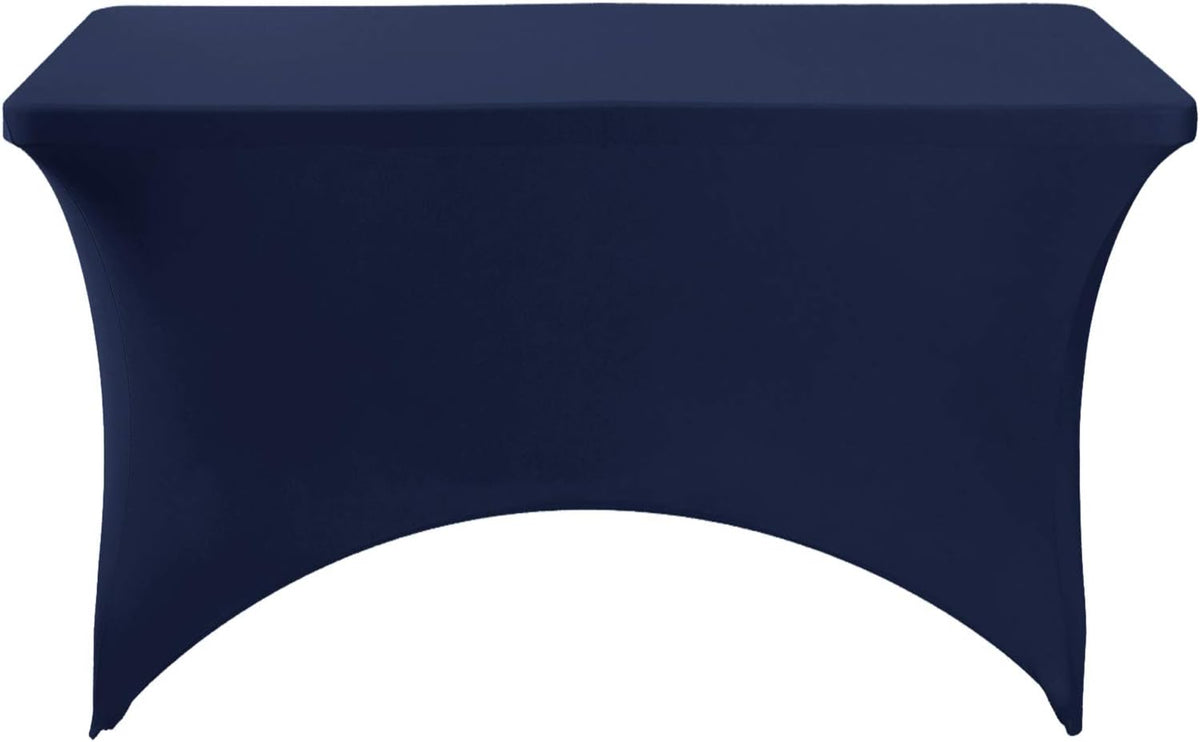 2Pack Spandex Table Cover for 4FT or 6ft or 9ft Table Universal Fitted Stretch Tablecloth for Party, Banquet, Wedding and Events-Navy
