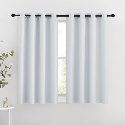 NICETOWN Room Darkening Curtain Panels - Window Treatment Thermal Insulated Grommet Light Blocking Curtains Drapes for Bedroom/Home Office (2 Panels, 46 by 54, Greyish White)