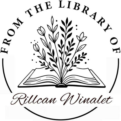 Custom Book Embosser | Book Stamp Personalized | Personal Library Embosser Custom Self-Ink Stamp from The Library of Customizable Embossing (Flowers 1)
