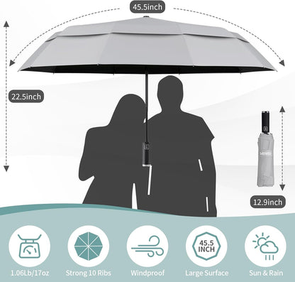 Seniny Windproof Travel Umbrella, Automatic Umbrellas for Rain, Portable & Compact Umbrellas for Backpack, Strong UV for Protection, Folding Small Sun Umbrella for Car, Walking