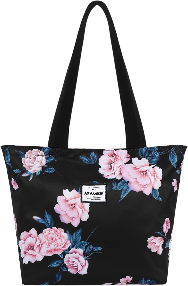 Tote Bag with Zipper for Women Inside Mesh Pocket Heavy Duty Casual Anti-water Cloth Travel Shoulder Handbag