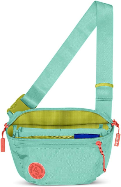 Baboon to the Moon Fanny Pack - Trendy, Compact, Water-Repellent Waist Bag in Multiple Colors and Sizes for Men and Women (Aqua Drift, Full Size (3L))