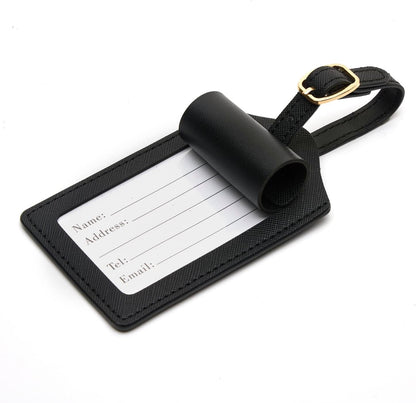 Luggage Tag PU Leather for Suitcase Baggage Handbag Travel Bag Label Suitcase Tag w. Name Card & Privacy Cover (Y)