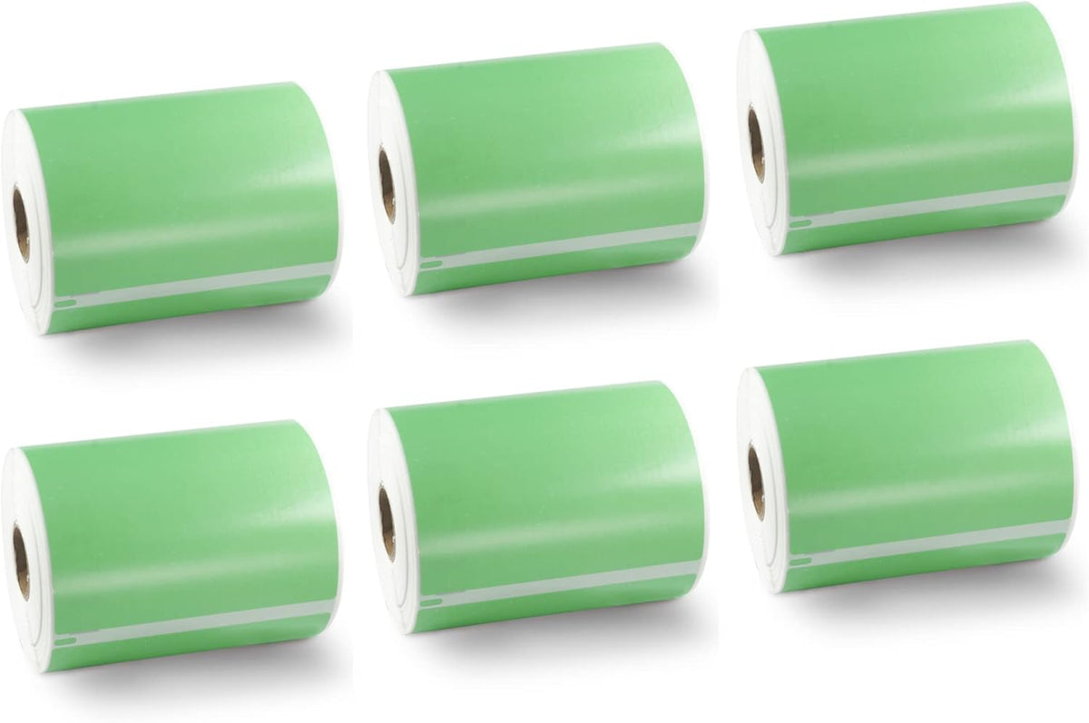 BETCKEY Colored Labels Compatible with Dymo 1744907 (4" x 6") Extra Large Shipping Labels, Compatible for Dymo LabelWriter Thermal 4XL & Zebra Desktop Printers [6 Rolls, Green]